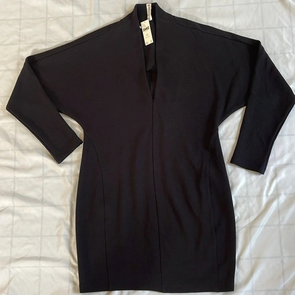 Anthropologie Daily Practice V-Neck Long Sleeve Knit Mini Dress Size MP - Picture 7 of 10